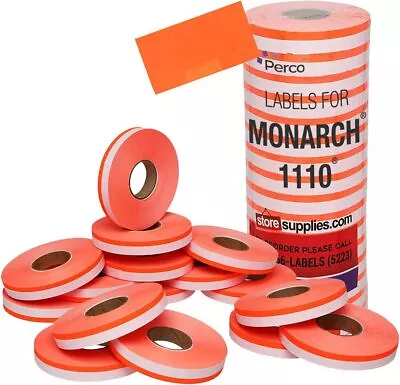 Fluo. Red Pricing Labels For Monarch 1110 Price Gun - Sixteen Rolls 17000 P... • $45.22