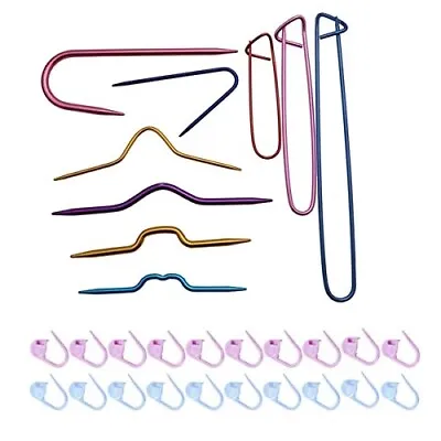 9 PCS Metal Cable Needles + 20 Stitch Markers For Knitting And Crochet • £5.99