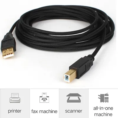 $7.59 • Buy Gold USB 2.0 A To B Male Adapter Data Cable For Epson Canon HP Printer Scanner