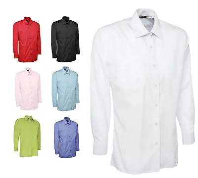 Mens Classic Long Sleeve Easy Care Formal Shirts - WORK CASUAL & OFFICE SHIRT • £15.95