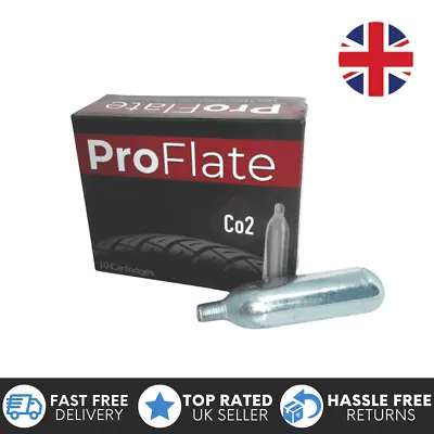 Pro Flate Threaded 16g CO2 Cartridges 10 Pack | Inflator For Bike Tyre Pump • £10.85