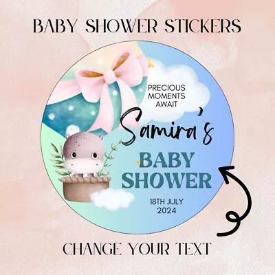 Baby Shower Stickers Baby Boy/ Baby Girl Favour Hello Baby Shower Label Thank • £3