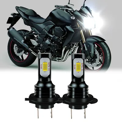 $12 • Buy For Kawasaki Z750S Z800 Z900 Z1000 Motorcycle LED Headlight Kit H7 6000K Bulbs