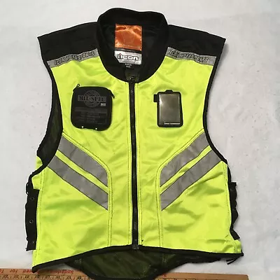 Icon Motorsports Mil Spec Mesh Vest Mens Super Size Yellow Hi Vis Safety Adult  • $24.77