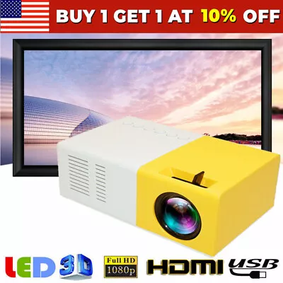 Portable Projector 1080P HD Mini Home Cinema Movie Theater Projector Multimedia • $58.19