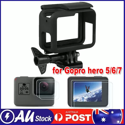 For GoPro Hero 7/6/5 Housing Border Protective Shell Case Wth Socket & Screw AU • $9.95