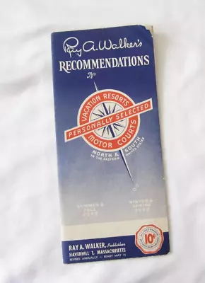 Vintage 1948 Ray Walker's Resort Vacation Haverhill 1 Massachusetts Map (D4) • $6.49