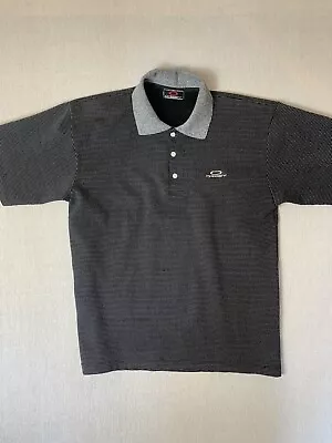 Vintage Oakley Mens Short Sleeve Polo Shirt Size Large Black Striped Vintage • $39