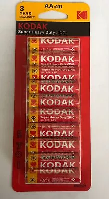 20 Kodak AA Super Heavy Duty Zinc Batteries! R6 1.5V AA Batteries. • $15