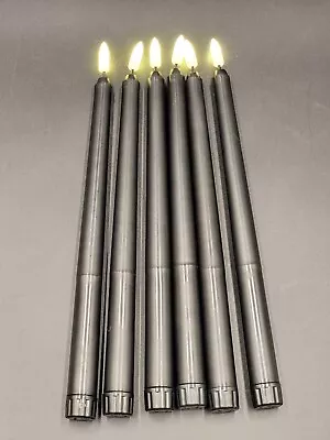 Flameless Taper Candles Black 11  Battery-powered Flicker Set Of 6  • $12.75