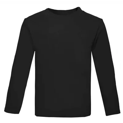 Baby Long Sleeve BLACK T-Shirt 0/3 Months Boys Girls 100% Cotton Clothes Gift • £3.99
