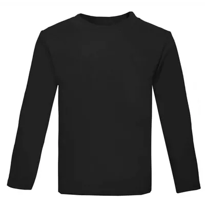 Baby Long Sleeve BLACK T-Shirt 0/3 Months Boys Girls 100% Cotton Clothes Gift • £3.99