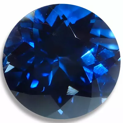 Lab Created Sapphire Blue Round Faceted Loose Gemstones Fine AAA Quality • $49.95