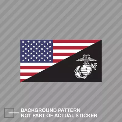 USA American Flag With Marine Corps USMC Sticker Decal Vinyl • $21.96