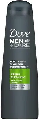 Dove Men 2in1 Shampoo & Conditioner 250ml Fresh And Clean Caffeine And Menthol • £6.50