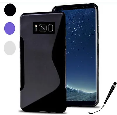 S Curve Gel Jelly Cover Case For Samsung Galaxy S8 / S8 Plus + FREE Stylus  • $5.99