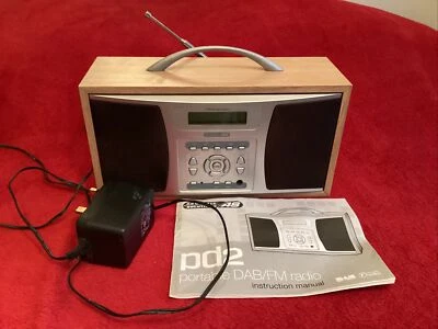 £24.99 • Buy Acoustic Solutions Portable DAB/FM Digital Radio Pd2 Wooden Case, Manual,VGC.