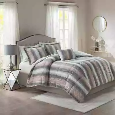 Madison Park Comforter Set 4-Pcs Polyester Machine Washable Full/Queen Size • $73.42