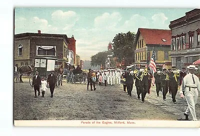 Old Vintage Postcard Of Parade Of The Eagles Milford MA • $9.99