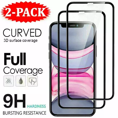 Full Cover Screen Protector For IPhone XR 11 12 13 14 15 Pro MAX Tempered Glass • £3.65