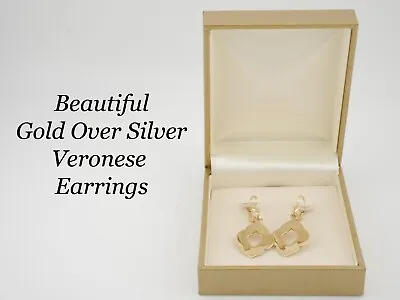 Pair Of Veronese Italian Gold Over Sterling Silver Dangle Drop Earrings • $36.62