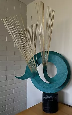 Vintage Kinetic Jeré Mixed Metal Spiral Spokes Sculpture Modern Decorative Art • $1575