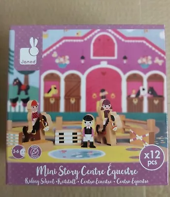 Janod Mini Story Wooden 12pc Set Riding School • £9.50