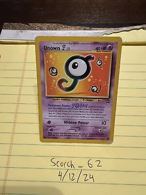 Unown J 38 Black Star Regular Promo WOTC Pokemon TCG Card 2001 MP • $0.99