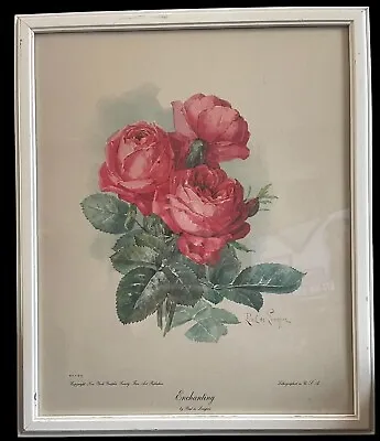 Paul De Longpre Framed Print Litho ‘ENCHANTING’ Roses New York Graphic Society • $85
