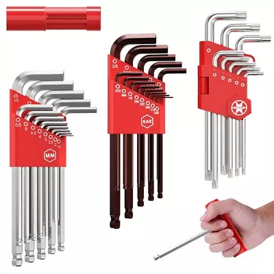 35* Allen Wrench Bit Kit T-Handle Hex Key For Ratchet Socket Tool SAE Metric Set • $22.99