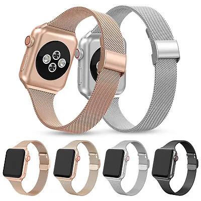 $8.51 • Buy Milanese Slim Band Thin Strap For Apple Watch Series 5 4 3 2 44mm 40mm 42/38mm