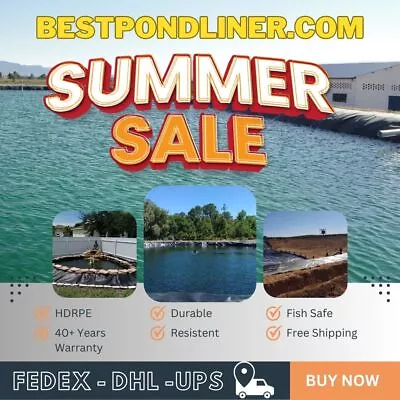 Pond Liner 6x6 14x14 CommercialHDRPE Factory DirectFree Shipping Spring Sale • $35.30