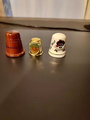 3 Florida Wood Stainless Steel And Ceramic Thimbles • $4