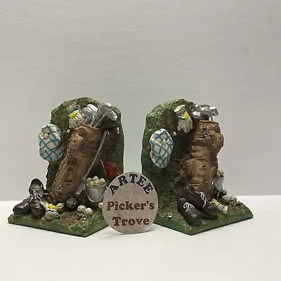 Golf Bookends Golfing Golf Club Hat Shoes Golf Balls Heavy Resin See Description • $15.99