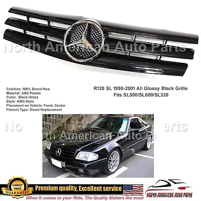 SL500 SL600 SL320 SL Grille AMG Style All Black Chrome OEM Star 1990-2002 R129 • $159