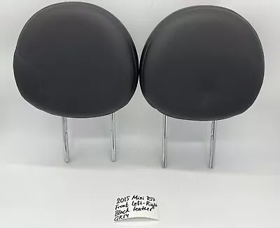 2007 - 2015 Mini Cooper R56 R57 Front Left Right Black Leather Headrest Set Oem* • $73.79