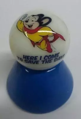 Super Nice Mighty Mouse Collectible Glass 1  Logo Marble With Stand #2 • $5