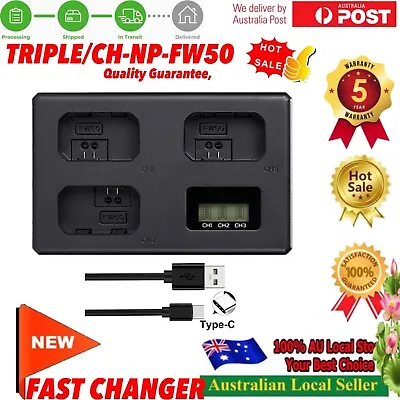 $37.77 • Buy Triple LCD NP-FW50 Battery Charger For Sony Alpha A6000 A6300 A6500 A7r A7 DSLR