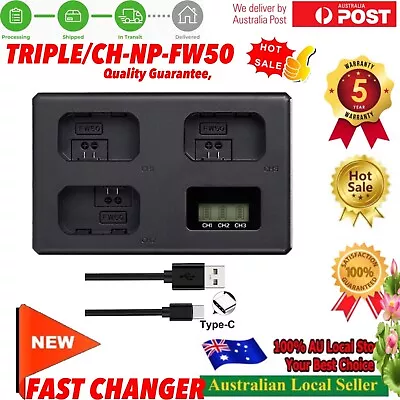 $37.77 • Buy Triple LCD NP-FW50 Battery Charger For Sony Alpha A6000 A6300 A6500 A7r A7 DSLR