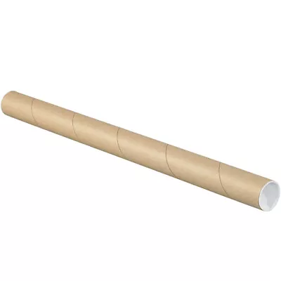 Mailing Tubes With Caps 1-1/2  X 24  Kraft 50/Case (P1524K) • $76.15