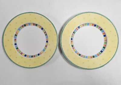 2 Villeroy & Boch Twist Alea Limone Salad Plates 8 5/8  Side Plate Near Mint • $24.99