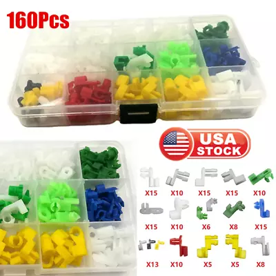 160Pcs Plastic Car Wiring Cable Door Lock Rod Clips Retaining Fastener Universal • $22.86