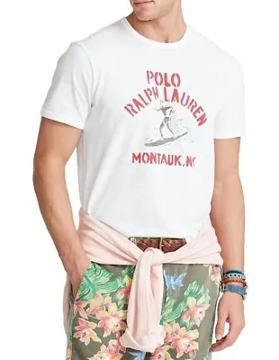 Polo Ralph Lauren Classic Fit Graphic Crew Neck T-Shirt - White Size  Large • $49.99