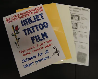 £6.50 • Buy Inkjet Temporary Tattoo Paper - Transfer Cosplay Nail Art 2 X A4 Sets
