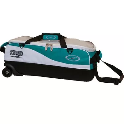 Storm 3-Ball Travel Tote Pro White Teal Bowling Bag • $99.95