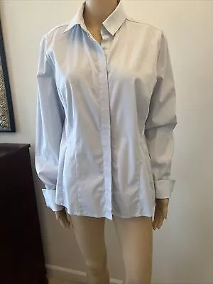 THOMAS PINK Women's Long Sleeve Button Up Shirt French Cuff London UK 15 US 10 • $24.55