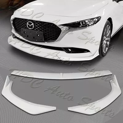 For 2019-2023 Mazda 3 Mazda3 Painted White Front Bumper Body Kit Spoiler Lip 3PC • $46.99