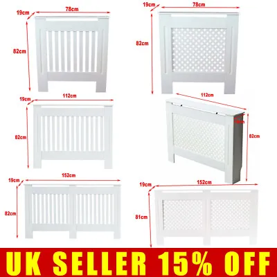 £30.50 • Buy Chelsea Modern Radiator Cover Slatted Grill Slats White Painted Grill Cabinet UK