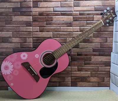 $74.98 • Buy 6-String Acoustic Guitar Fuel By First Act Pink Sunflower Daisy EL3036 06/19/09