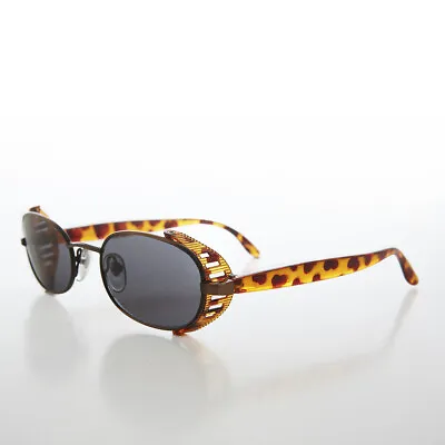 Cyber Punk Colorful Side Shield Vintage Sunglass Tortoise / Copper - Mystery • $25